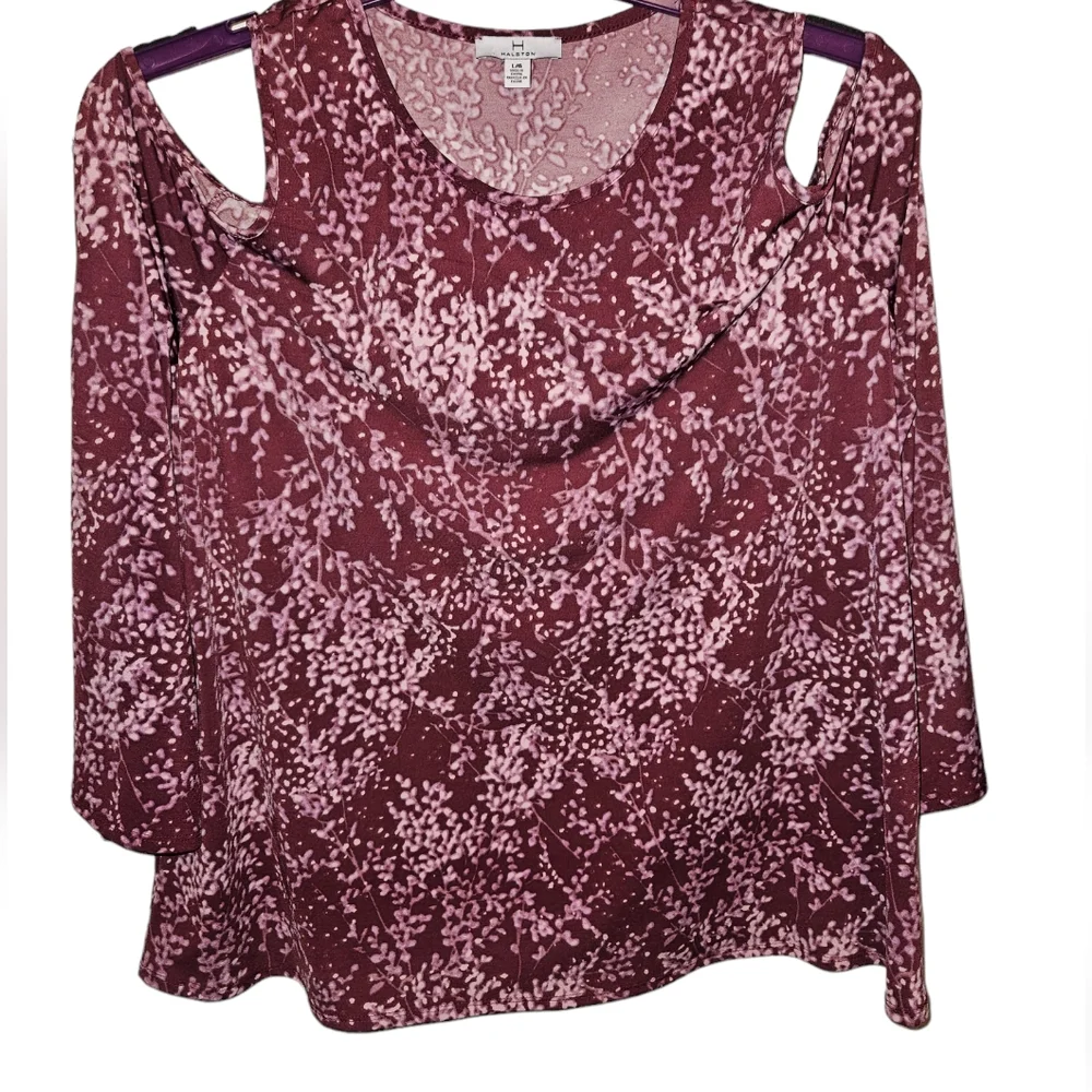 H by Halston Cold Shoulder Blouse Large - Picture 1 of 3